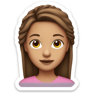 Girl with brown hair and hoop earrings  sticker