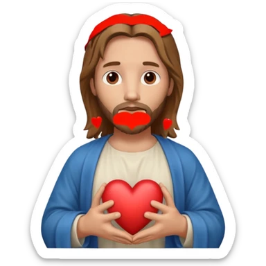 Jésus avec un cœur dans ses mains sticker