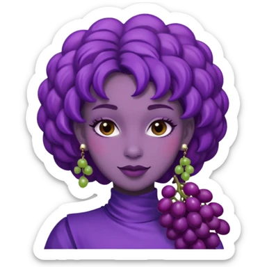 purple woman dressed like a grape sticker