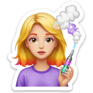Girl vape smoke  sticker