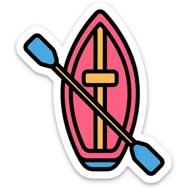 modern pink rowing boat sticker