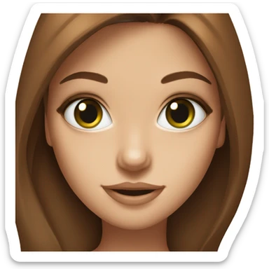 beautiful green eyed girl with beautiful long brown hair, that look like a super model sticker