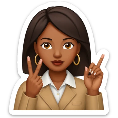 black woman sticking up middle finger sticker