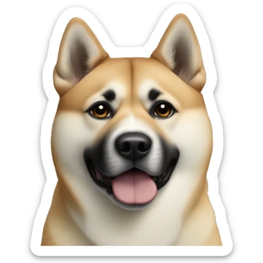 American Akita with a black spot on each cheek sticker