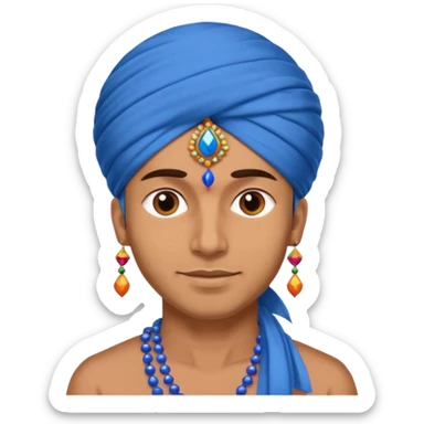 diwali man with blue turban and diwali sticker