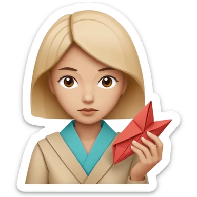 the woman who does origami sticker