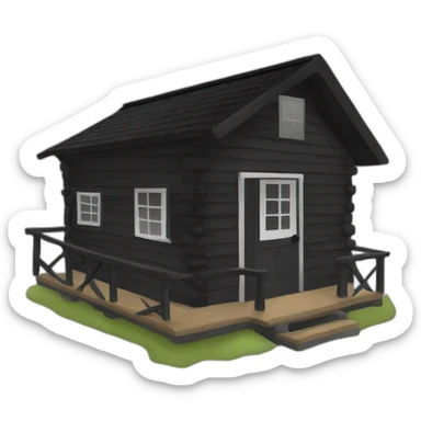 Small Black cabin with mono-slant roof sticker