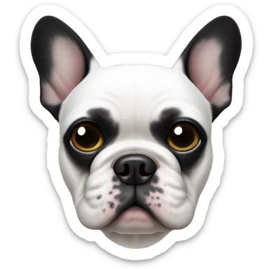 white french bulldog with black patches on both eyes sticker