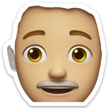 An emoji who is shoked and crying sticker