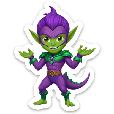 green goblin, cute chibi full body sticker