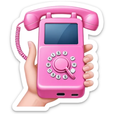 A hand holding a pink phone 16 pro sticker