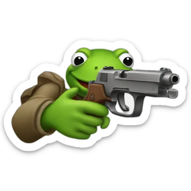 Gun-kermit sticker