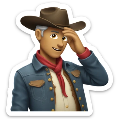 A cowboy tipping his hat sticker