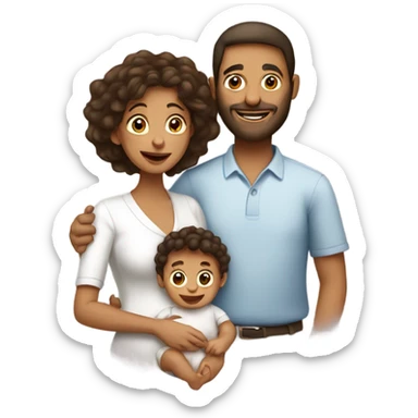 a family of a mother, a father and a Jewish baby sticker
