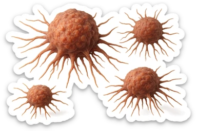 SEI CELLULE TUMORALI ANATOMICHE REALISTICHE FLUTTUANO IN ARIA sticker