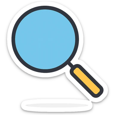 vector icon of a search icon, clean minimal flat design, colorful modern UI style, isolated on white background, 2D flat vector, trending design, soft shadows, commercial use ready, no text sticker