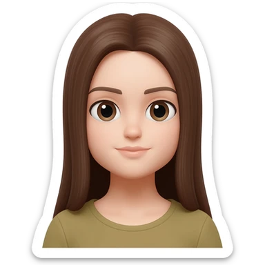 Chica con cabello liso sticker