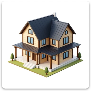 modern farmhouse 3d isometric sticker