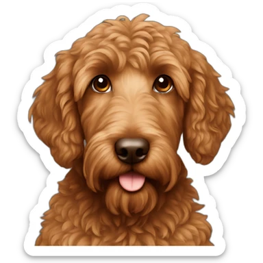 brown labrodoodle sticker