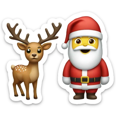 Santa with a deer sticker