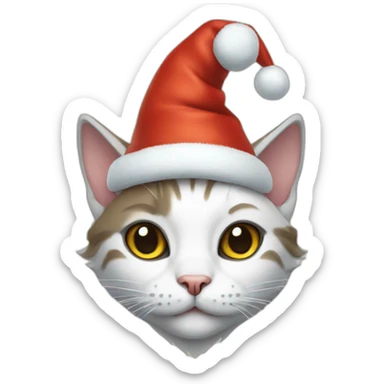 a cat wearing an elf hat sticker