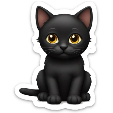 Hot black kitten sticker