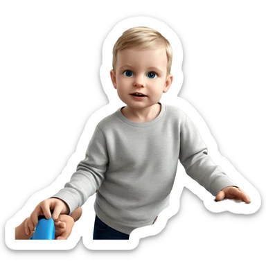 curious boy with blue eyes sticker