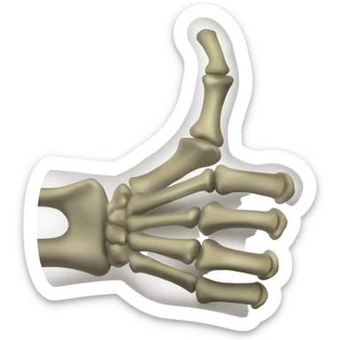 A skeleton hand thumbs up sticker