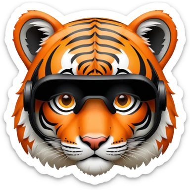 tiger face wearing VR headset for Twitch emote sticker