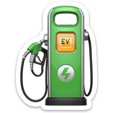 gas pump vs. EV plug. sticker