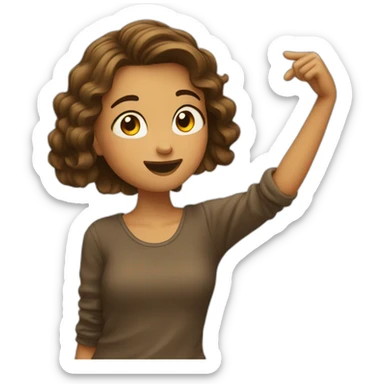 Fille brun qui fait un dab sticker