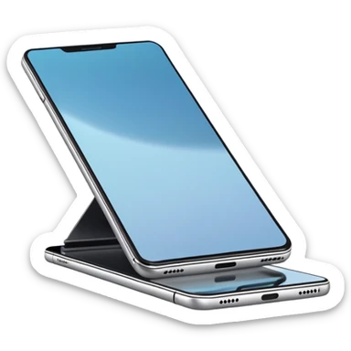 Foldable smartphone being folded and unfolded sticker