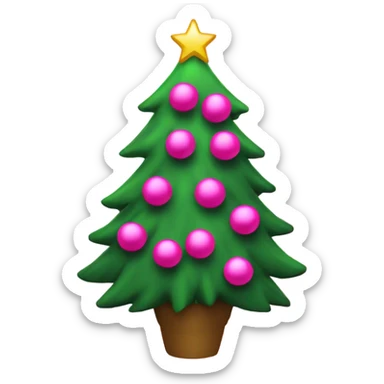 christmas tree with pink balls who is singing sticker