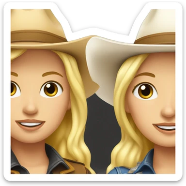 Two blonde cowgirls  sticker