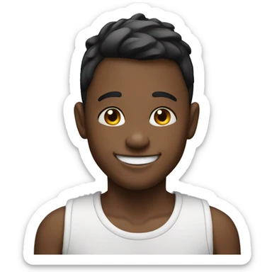 smiling boy with tattoos sticker