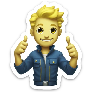Vault boy ghoul cute thumbs up sticker