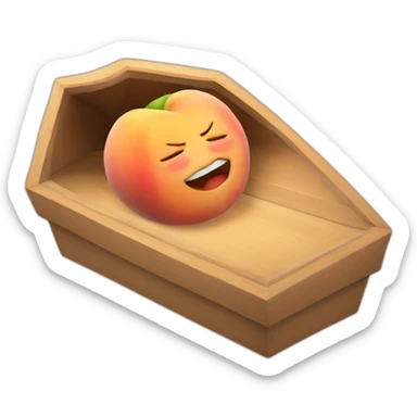 Peach in a coffin sticker