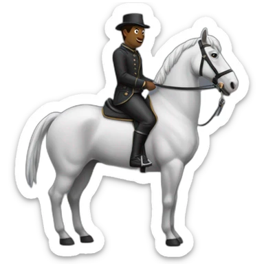 Homme noir qui chevauche un hippopotame sticker