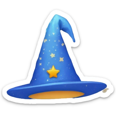 blue wizard hat with star and moon pattern sticker