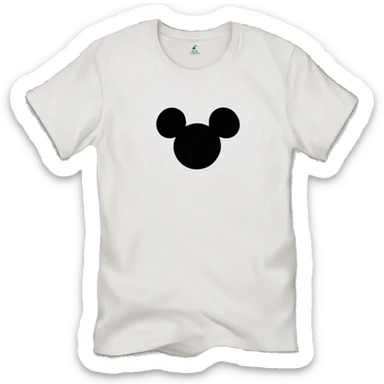 white t-shirt with Mickey head in hand drawn style  sticker