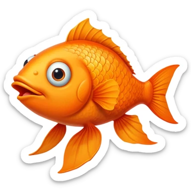 derpy stupid looking fish with googly eyes and goofy expression, facing directly to the right sticker