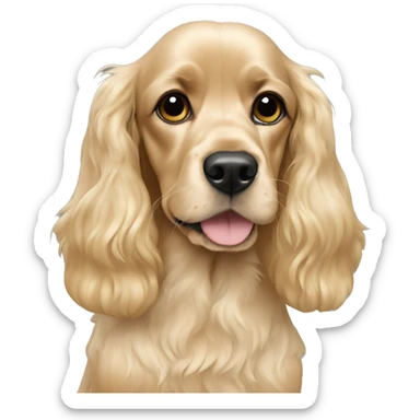 Cocker spaniel with blond girl sticker
