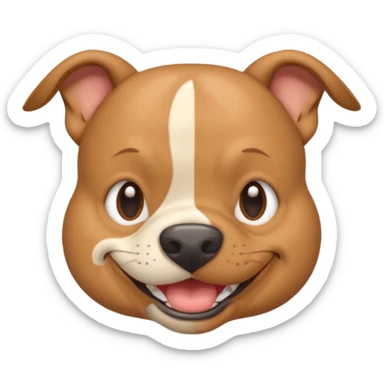 light brown pocket bully facing forwards, head and shoulders. smiling sticker
