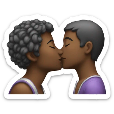 Two people kiss sticker