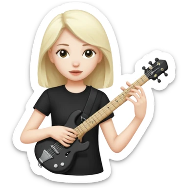 rock player girl sticker