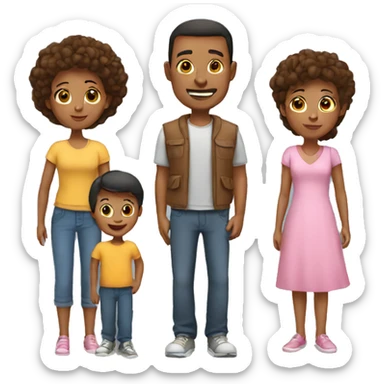 Parents with 3 kids sticker