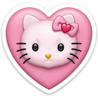 hello kitty heart`no mouth sticker
