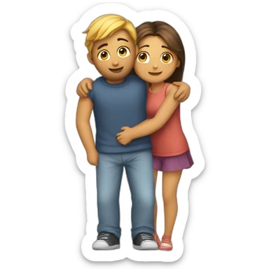 Boyfriend and girlfriend hugging each other  sticker