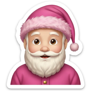santa with pink fluffy hat without a beard sticker