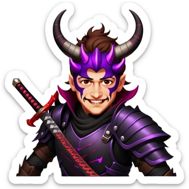 Demon-Horned Warrior sticker